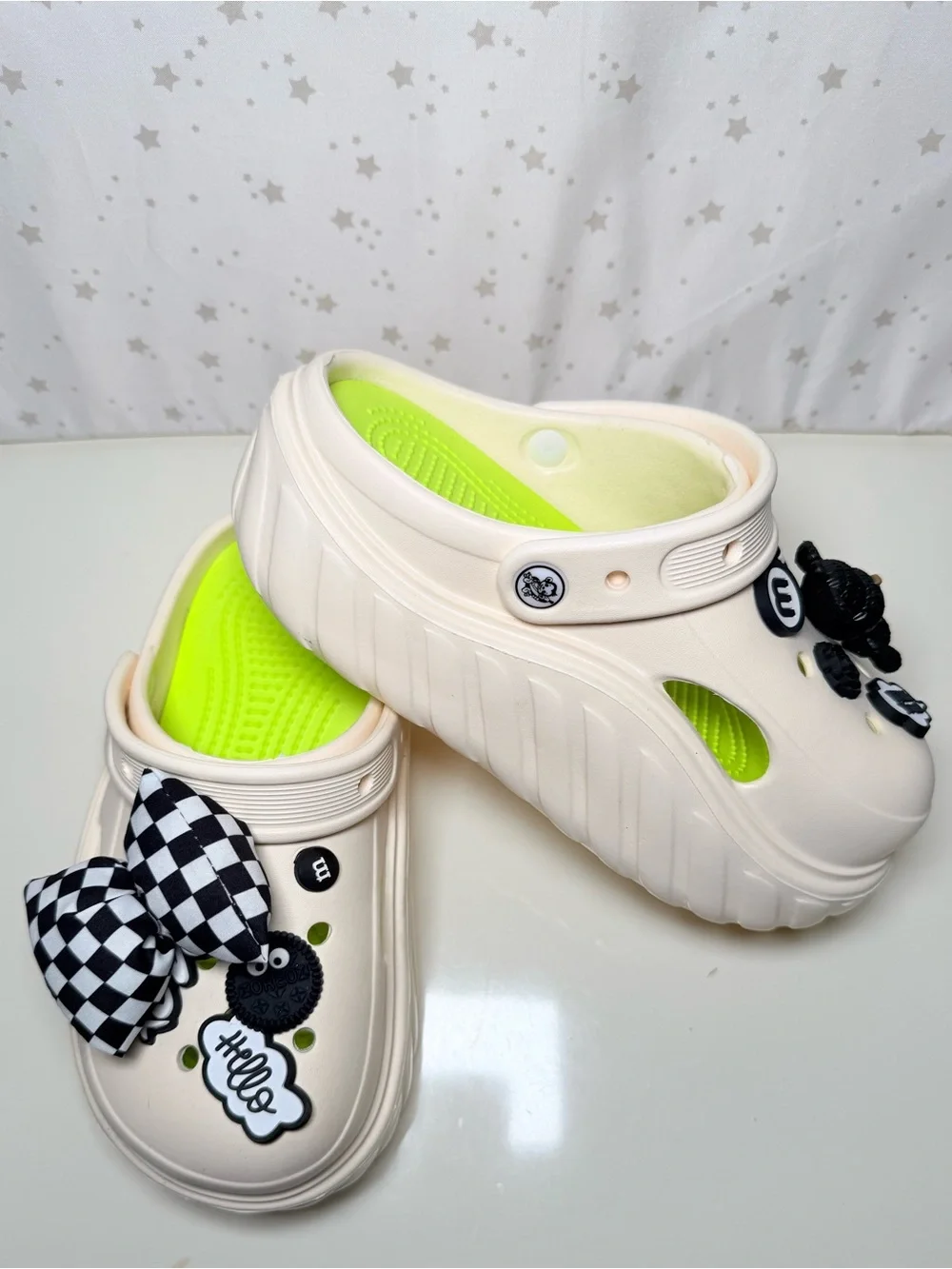 CLOGS SHOES PLATFORM | CREAM | 6.5 |